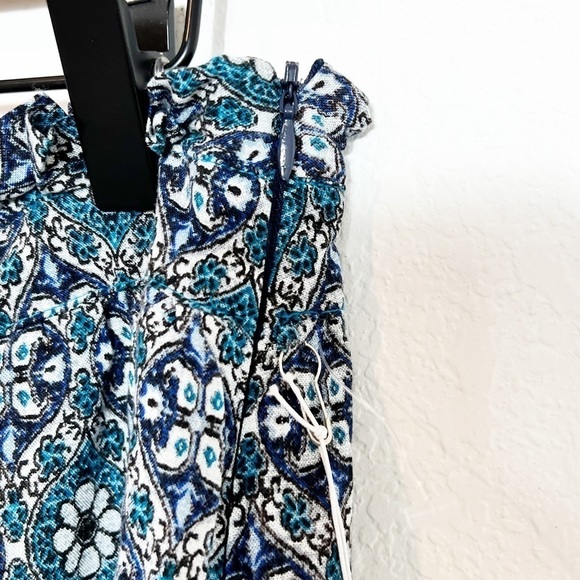 FOREVER 21 CONTEMPORARY BLUE PRINT FLORAL SKIRT-SHORT GREY TEAL BLACK NEW SIZE L - Picture 7 of 7